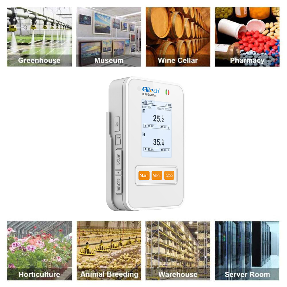 Elitech RCW-360 Plus 4G Temperature Humidity Data Logger APP Cloud Data Storage