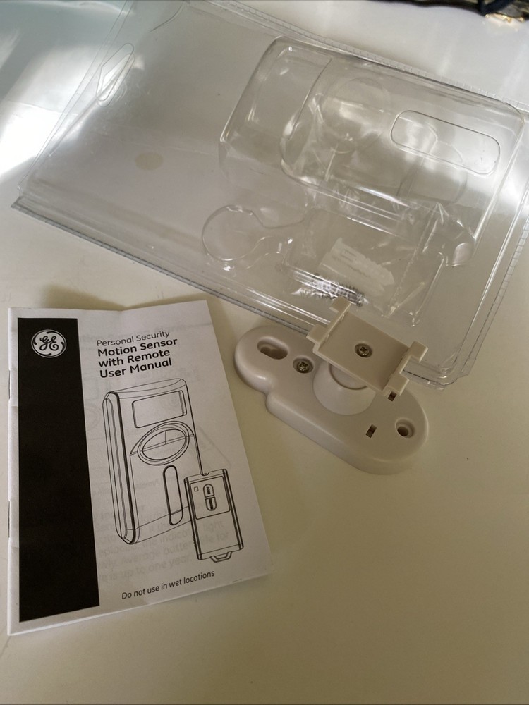 GE Personal Security Motion Sensor Wall Mounting Bracket Only w/ Screws, Manual