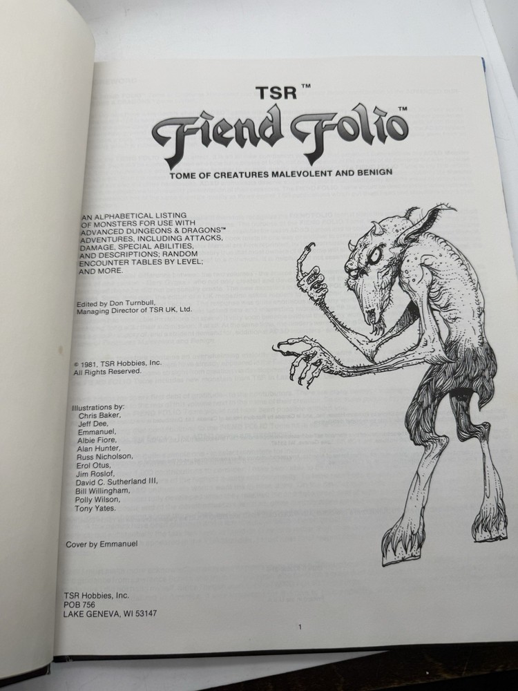 Fiend Folio - AD&D Advanced Dungeons & Dragons - TSR 2012