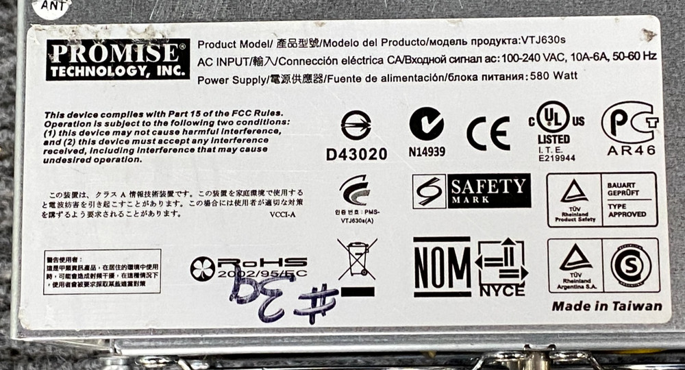 Promise VTrak J630S 3U 16-Bay Storage Array No Drives/Controller Modules (As Is)