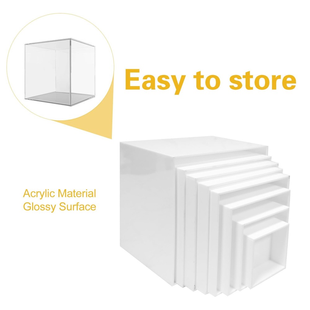 8 Pack Acrylic Risers for Display - Decorative Display Risers - White Acrylic...