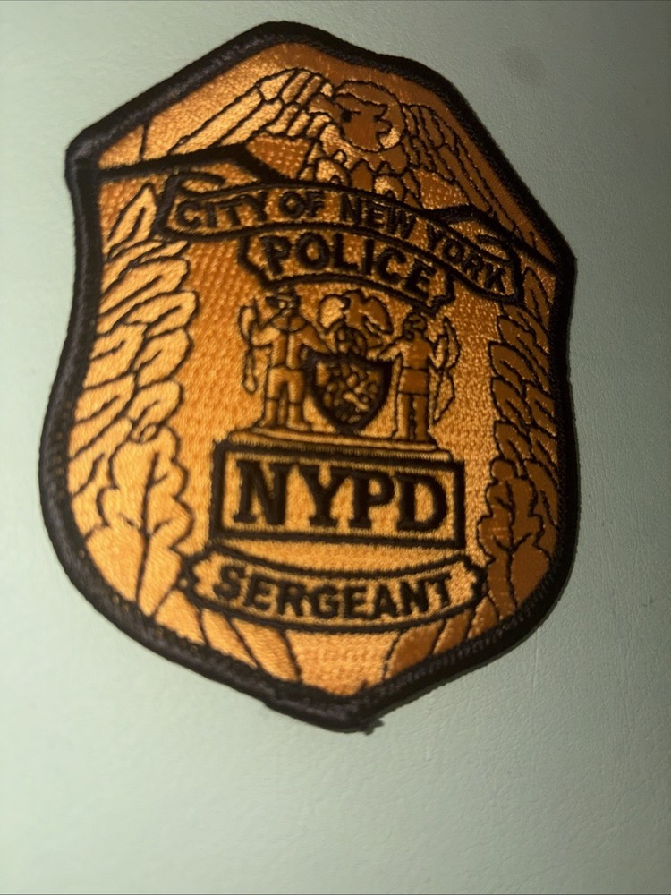Nypd Sergeant Shield Patch. 4x3 Inch New Unused. From Dept.