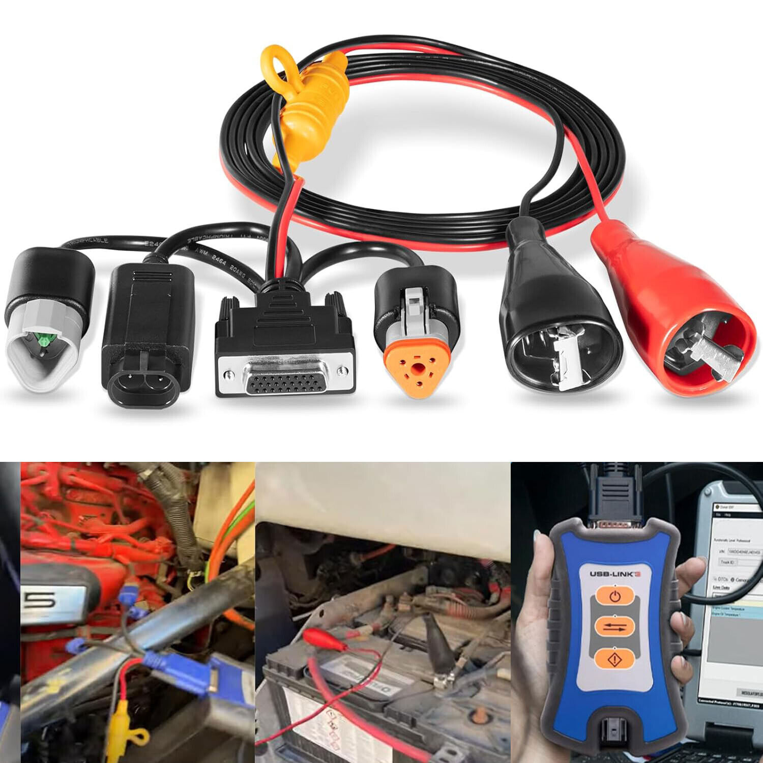 MPS-493033 Diagnostic Adapter Cable for Cummins 3-Pin Deutsch USB-Link 2 Link 3