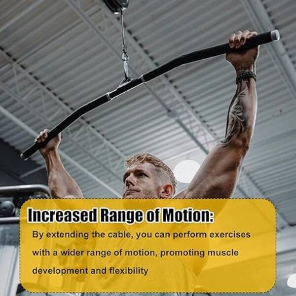 2 pcs 10" Gym Extension Cables, Rope Attachment for Cable Machine LAT Pulldown.