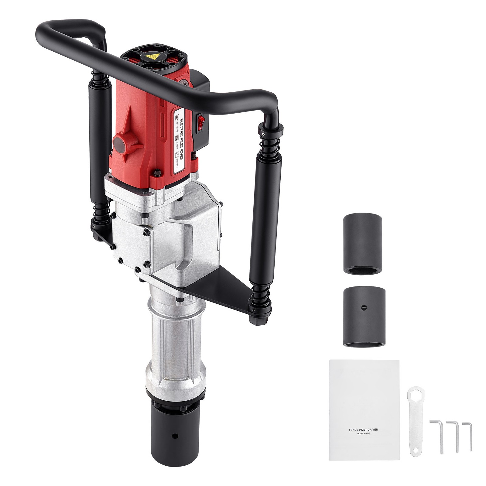 Uimoso 2200W Handheld Electric Fence Piling Post Driver with Dual Sleeves