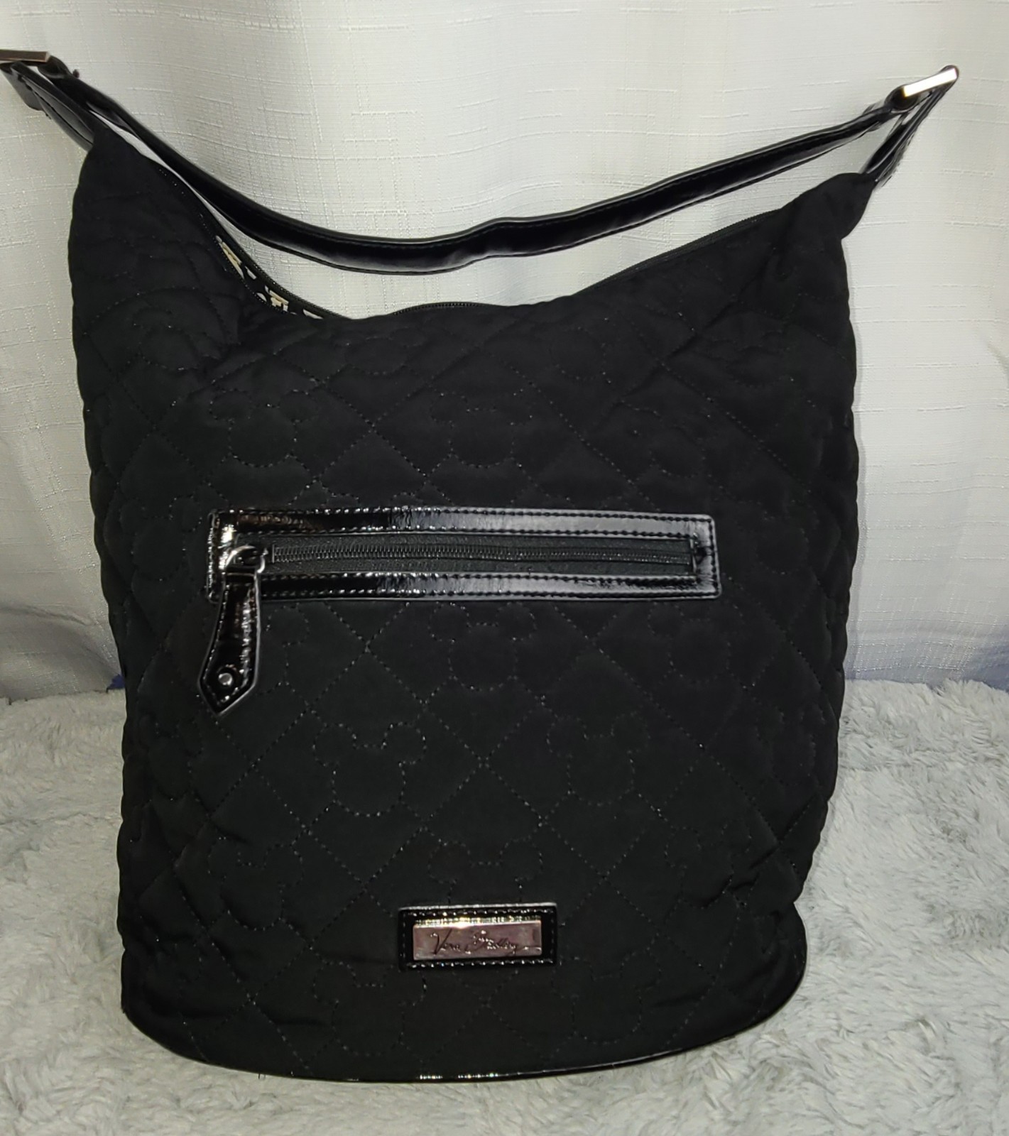 Vera Bradley Disneys Mickey Mouse Black Quilted Bucket Bag/Tote, Retired