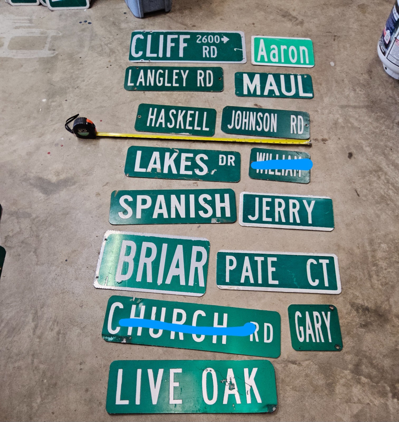 Street name signs. Miscellaneous Sizes. Pick one