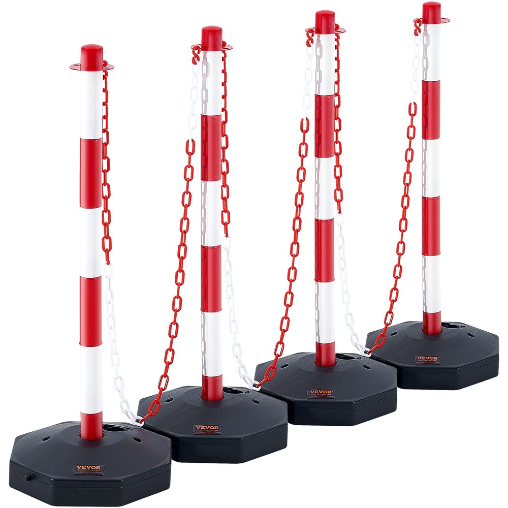 VEVOR 4PCs Traffic Delineator Post Cones with Fillable Base 8FT Chain Adjustable