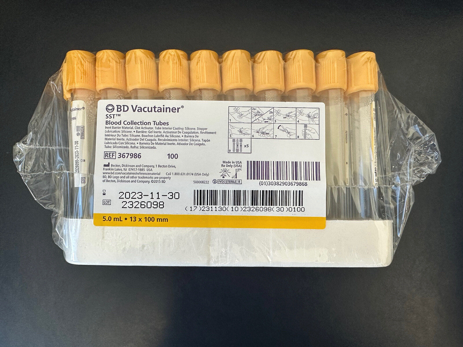 367986 SST Gold top tubes Brand new