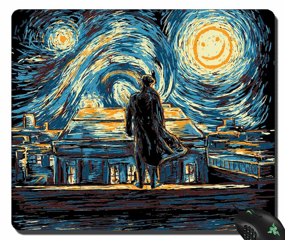 Van Gogh + Sherlock at Once Upon a Tee mousepad lock edge