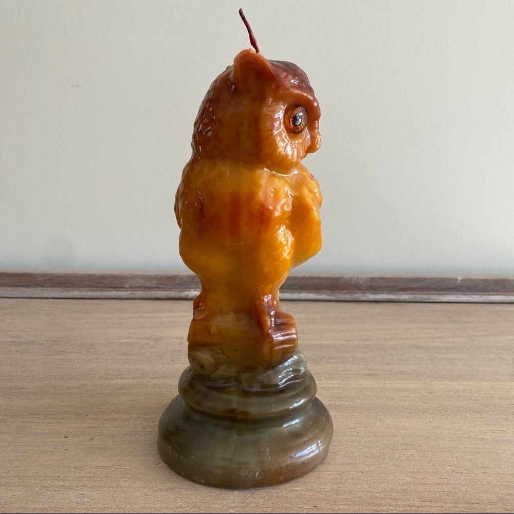 Vintage Owl on Perch Wax Candle