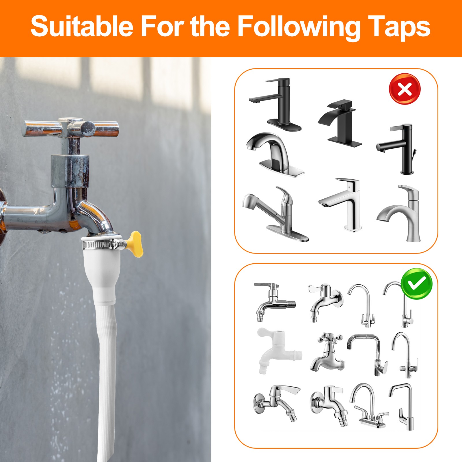 3.6ft Portable Handheld Shower Head Sink Hose Faucet Sprayer for Pet Baby Bath