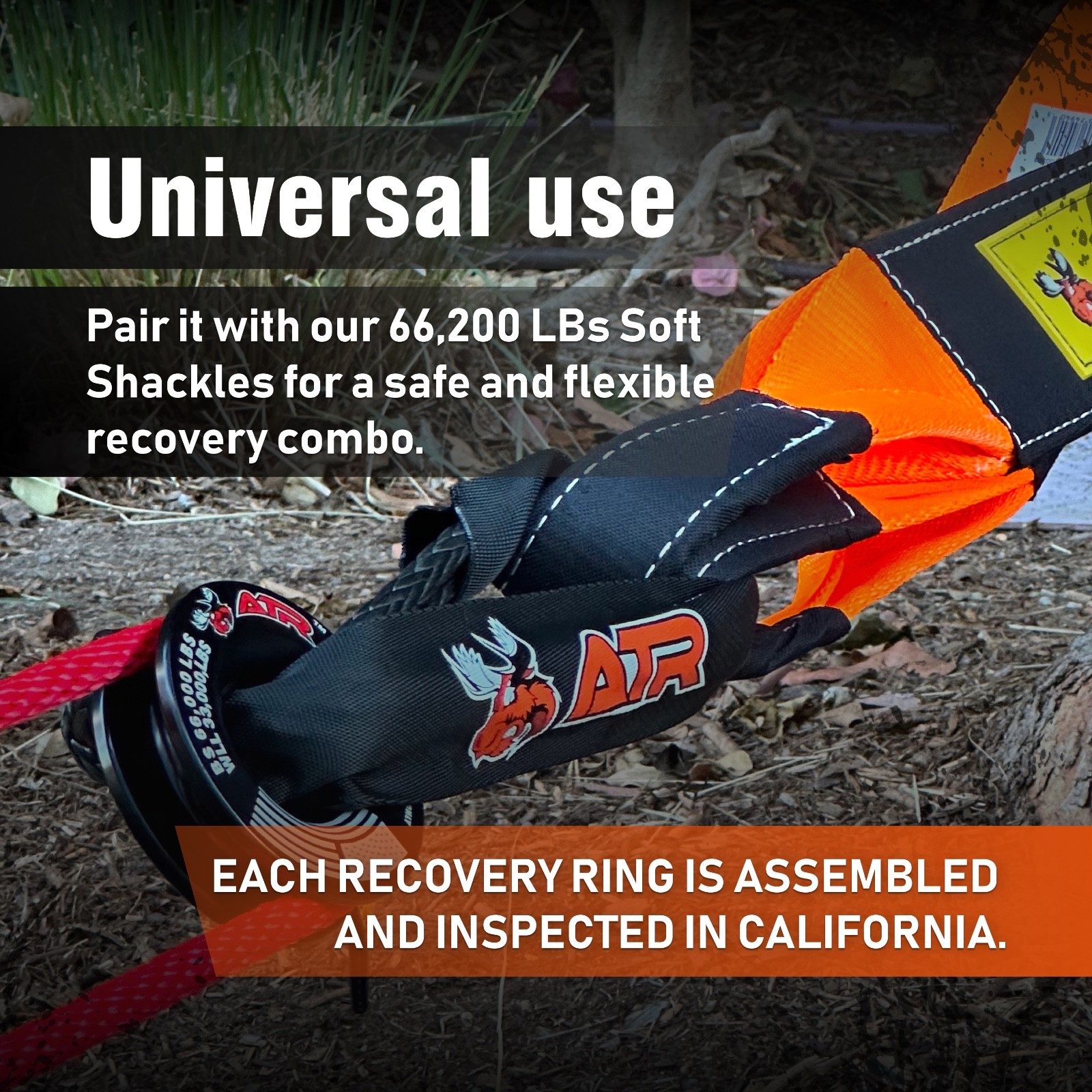 ATR Recovery Ring 66,000 lbs Winch Snatch for Soft Shackle and Synthetic Rope