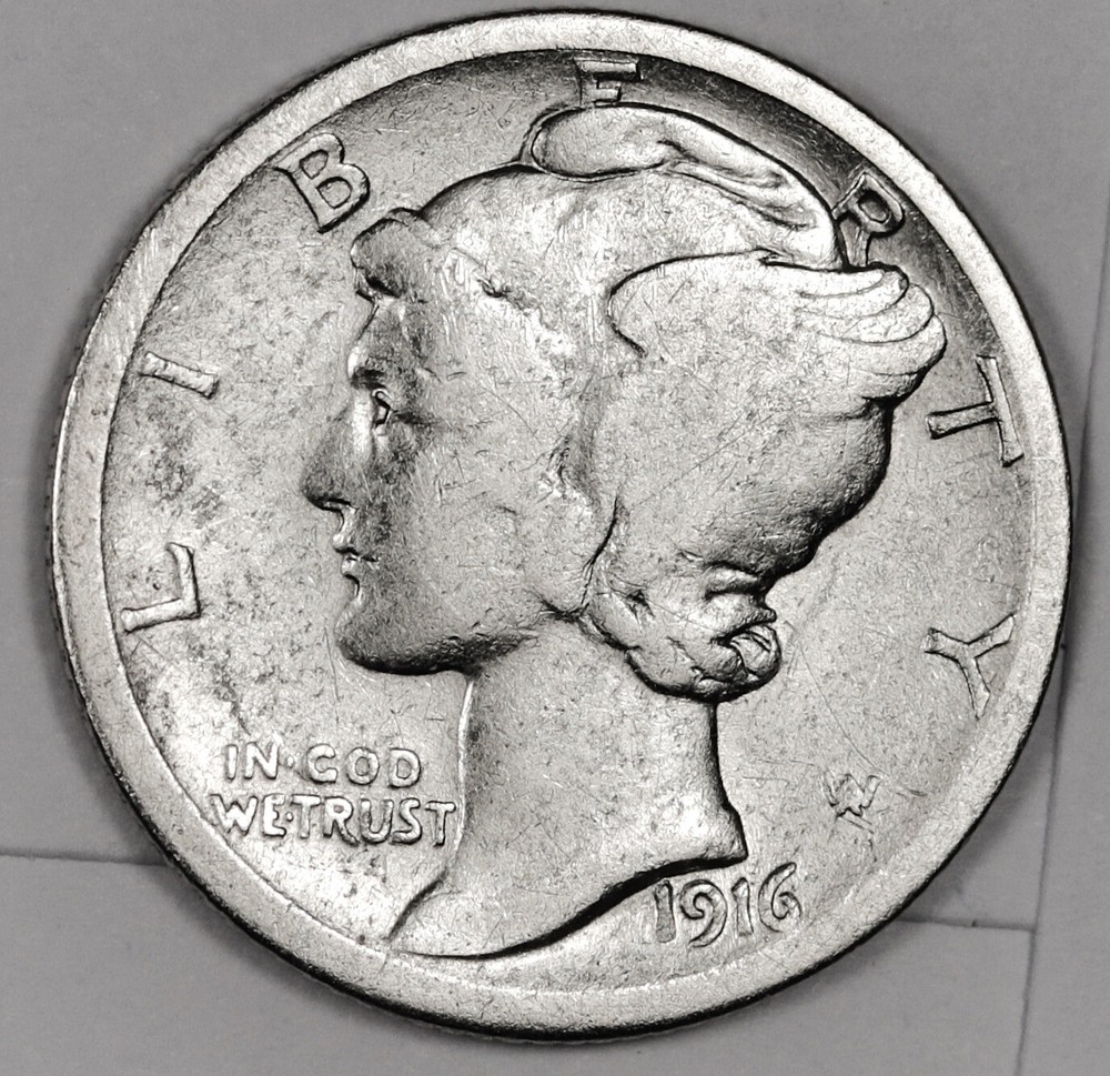 1916-s Mercury Dime.  Better Grade.  Inventory I.  177134
