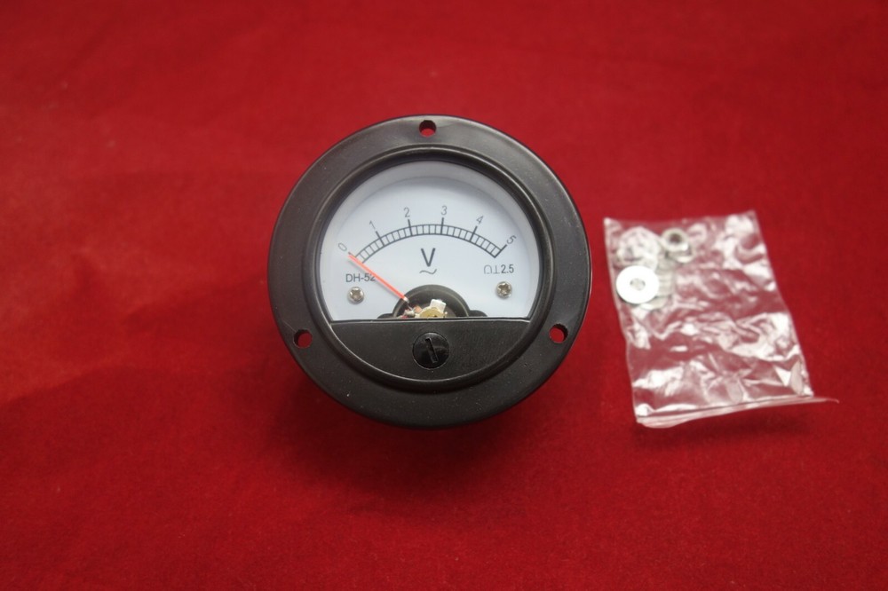 1PC AC 0-5V Round Analog Voltmeter Voltage Panel Meter Dia. 66.4mm DH52