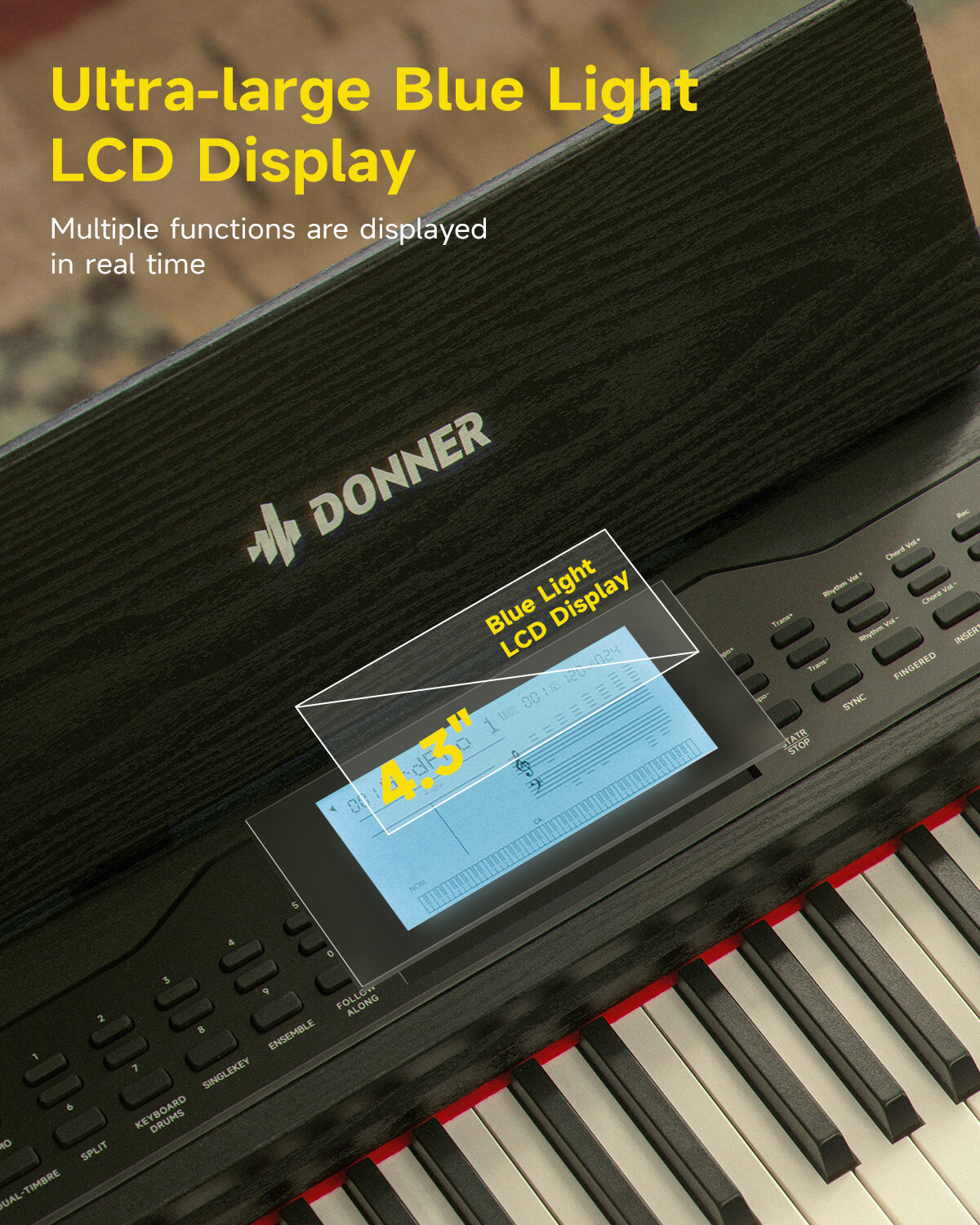 🎹 Donner DDP-95 Digital Piano 88 Weighted Key With Stand 610 Tone 128 Polyphony