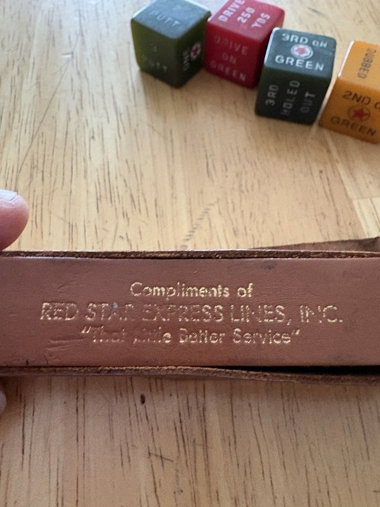 Vtg Galloping Golf Bakelite Dice Game Leather Case