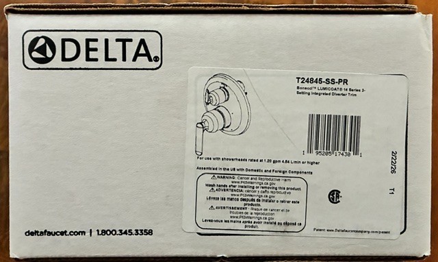 Delta Bonacci Single-Function Shower Handle Trim Kit, Stainless T24845-SS-PR