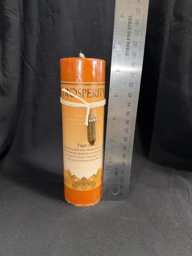 Prosperity Candle with Tigers Eye Pendant