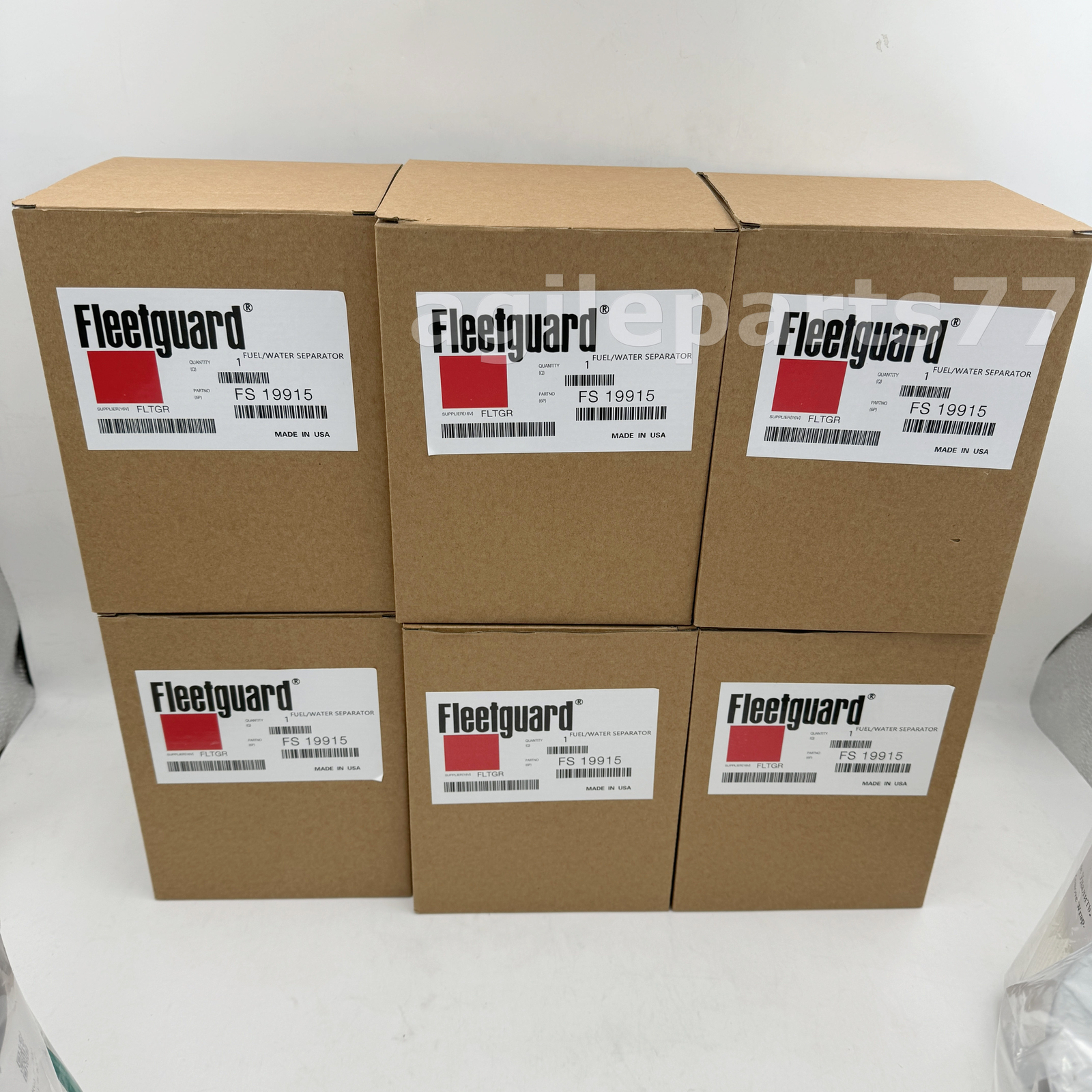 6PCS Fleetguard FS19915 L9915F Fuel Filter Cummins with Water Separator Elemax