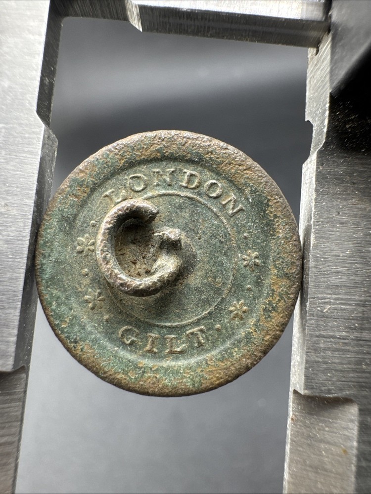 Colonial Button Found In Virginia Flat Button #55 BM LONDON