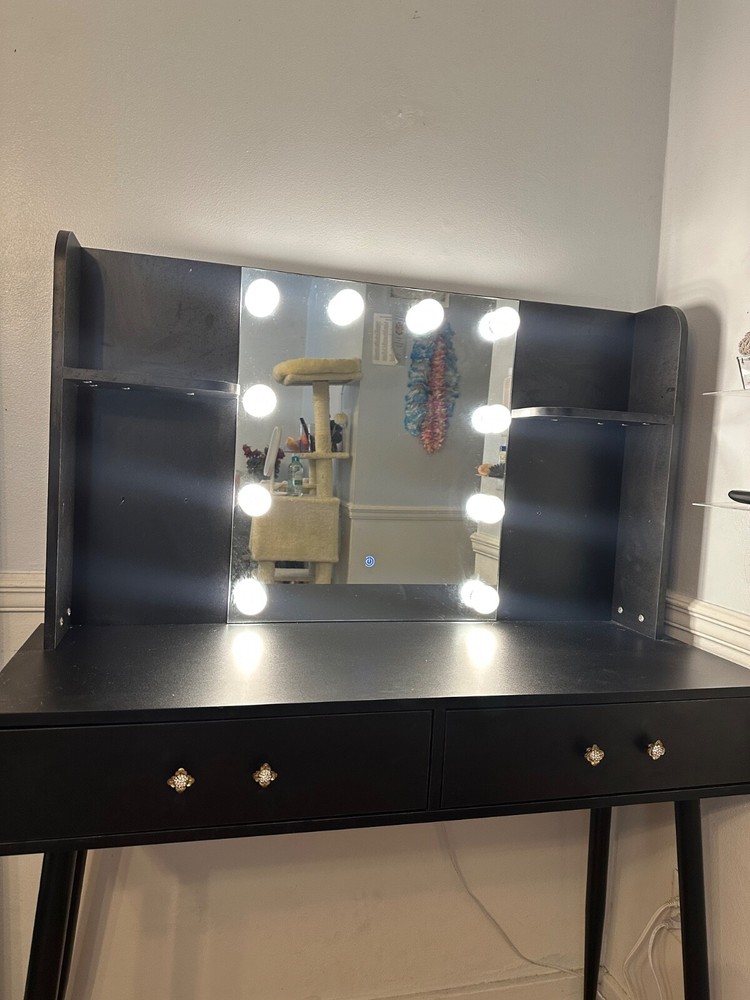 vanity desk mirror with lights