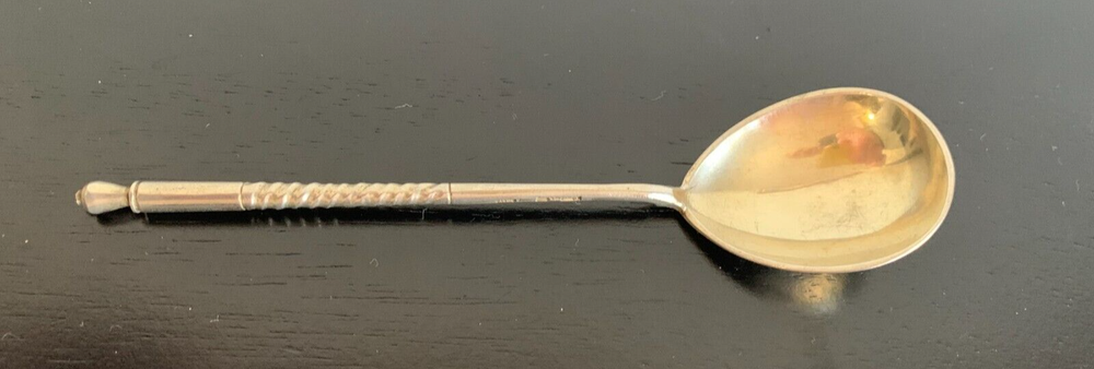 Solid Silver 84 Imperial Russia Large Tea Spoon 6.5" antique 33.3 gr 19th centur
