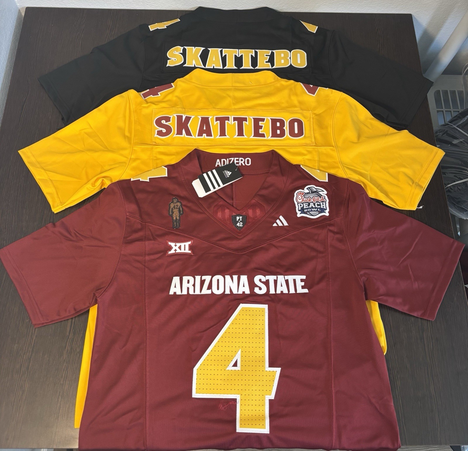 ASU Cam Skattebo Jersey W/Peach Bowl Patch! Fast Shipping !