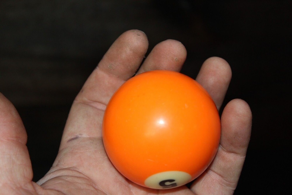 Vintage Pool Ball 2 1/4" Replacement #5 Orange Solid Aramith Belgian Billiards