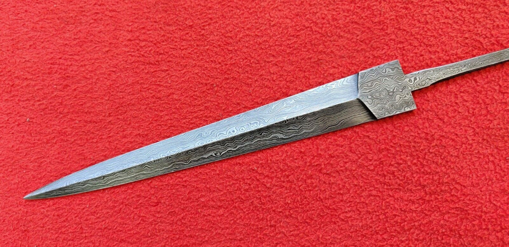 Damascus Steel German Boot Dagger Blank Blade