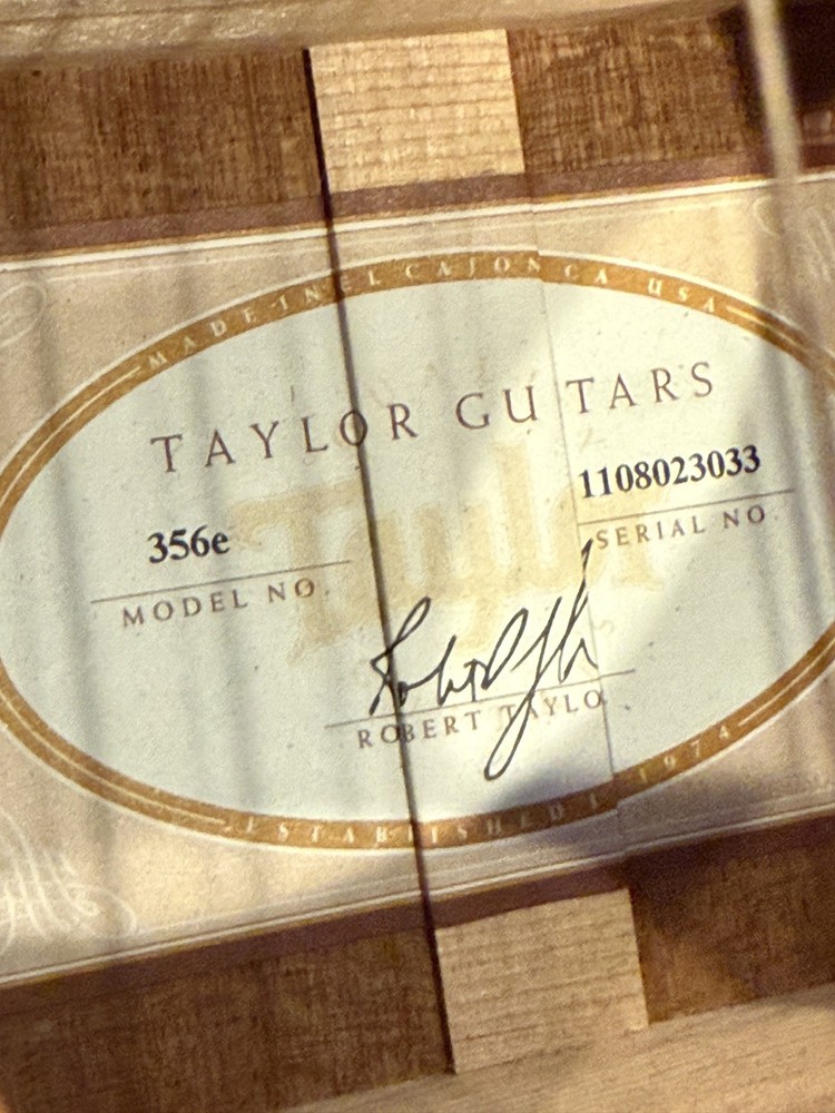 Taylor 356e 12 String Acoustic Electric Guitar With Hardshell Case