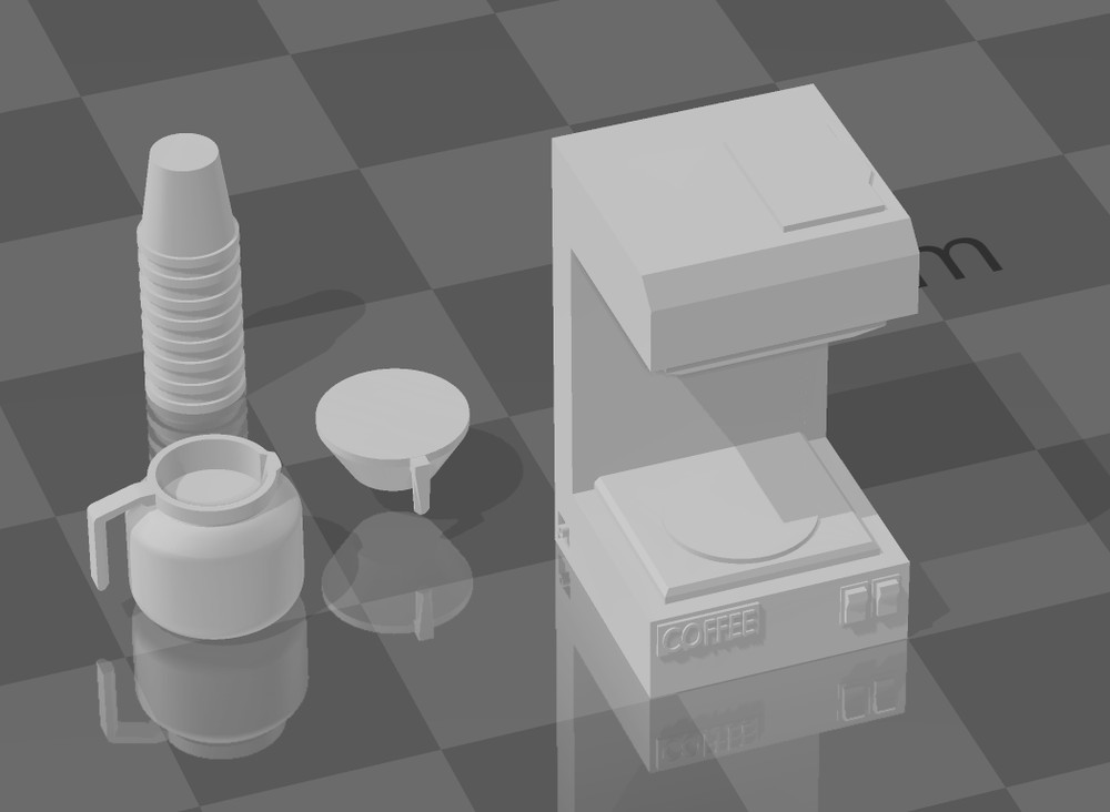 1/25 1/24 Scale 3D Resin Coffee Maker