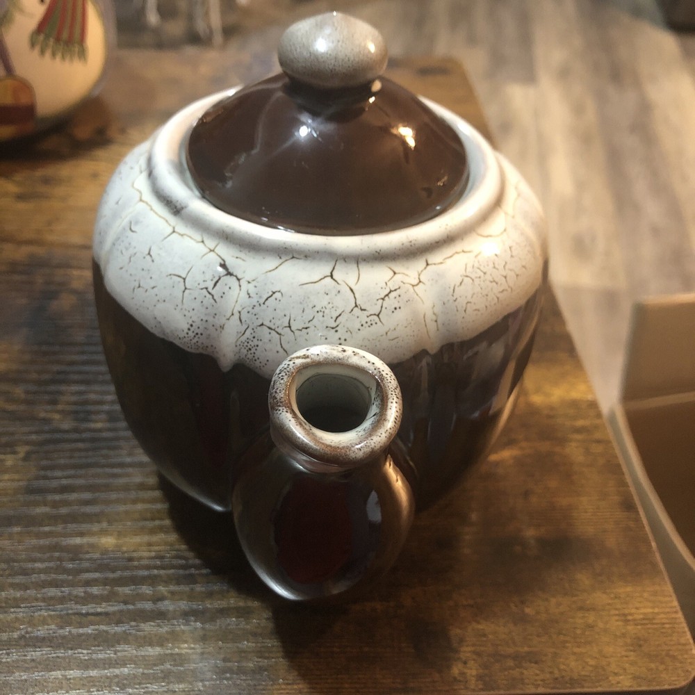 Ceramic Pottery Brown Teapot Pot & Lid