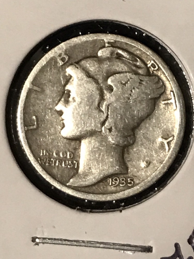 1935 Mercury Dime VG+