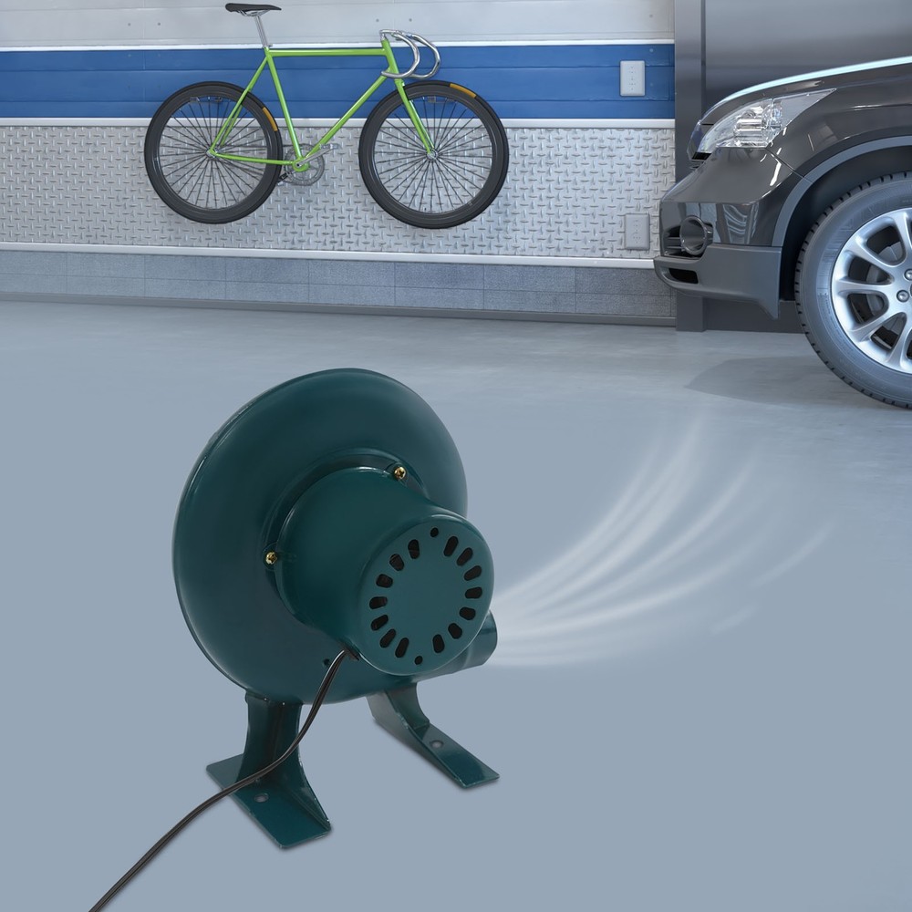 80W Blower with Speed Controller 565CFM Green Industrial Fan for Forge BBQ