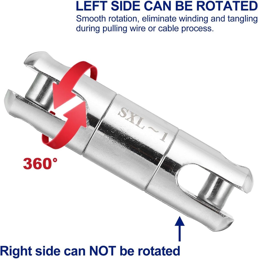 PATIKIL 1 Ton Cable Pulling Swivel, Alloy Wire Puller Cable Pulling Grip Swivel
