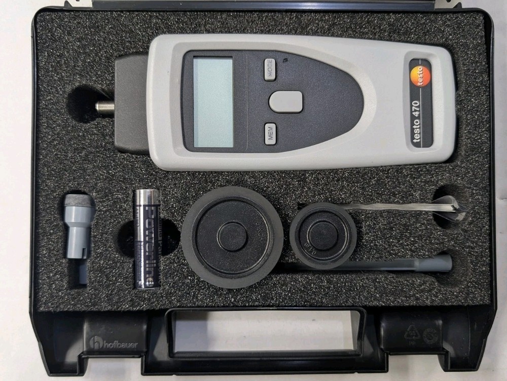 Testo 470 Dual Function Optical Mechanical RPM Tachometer 0563 0470