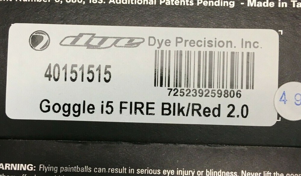 NEW Dye i5 2.0 Paintball Mask - Fire