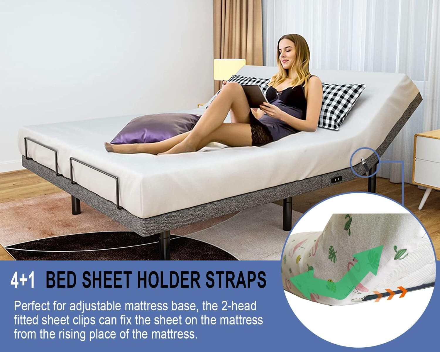 Bed Sheet Straps Scrunchie Fitted Straps Keepers Holders Elastic Fasteners 5 Pcs