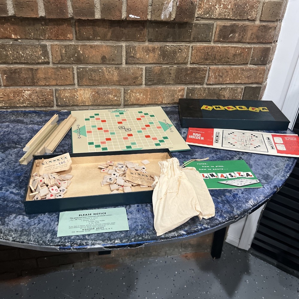 Vintage Ginasta 1954 Card Tile Board Game Complete