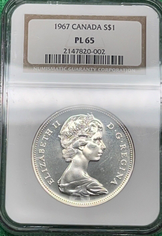 1967 Canada Silver Dollar – NGC PL65 – Centennial Goose – Mirror-Like Fields