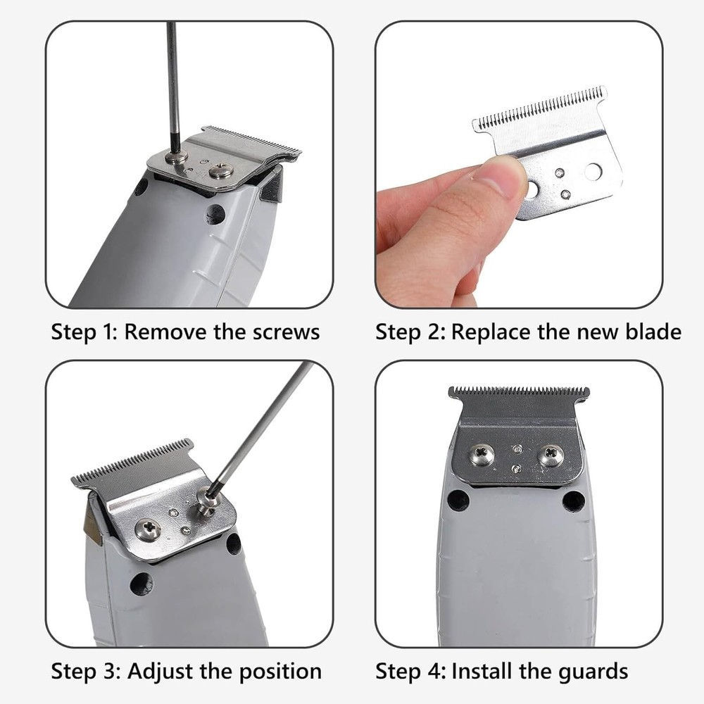 2 Pack Professional Barber-Grade T-Blade Replacement Compatible with Andis T-...