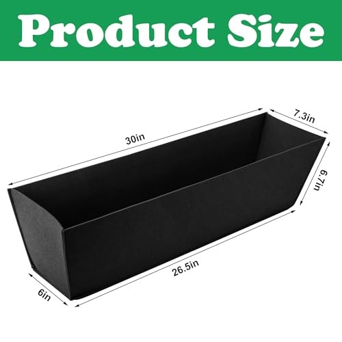 Pcs 30 Inch Fabric Plant Window Box Liners-Rectangular Non-Woven 4 30in-black