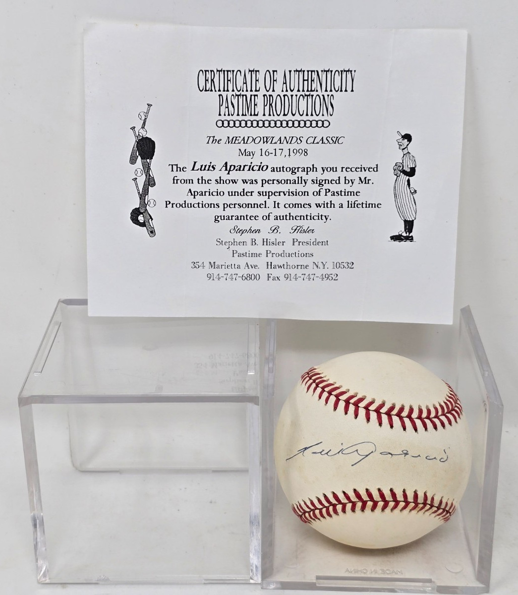 Luis Aparicio Signed Rawlings Official American League Baseball Auto COA