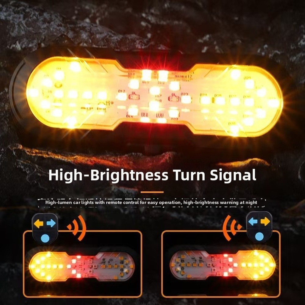 Wireless Remote Control Turn Signal Light with Long Battery and Type C Charging
