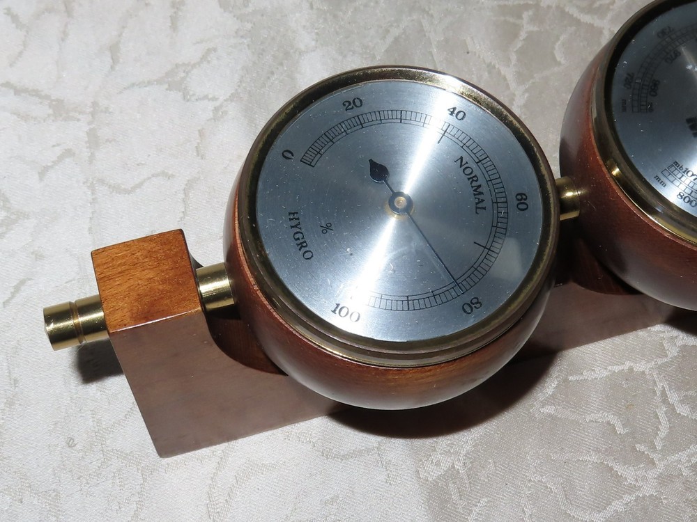 Vintage Wall Sphere Barometer Hygrometer!