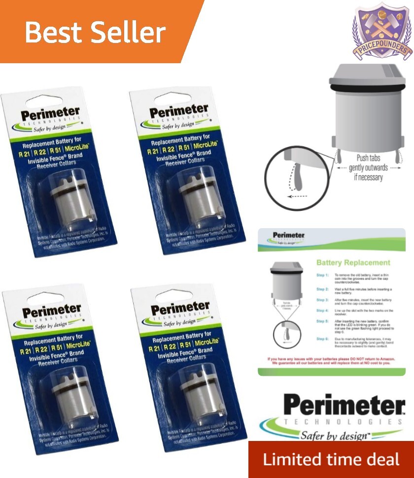4-Pack Lithium Battery Replacement for Invisible Fence Collar Systems