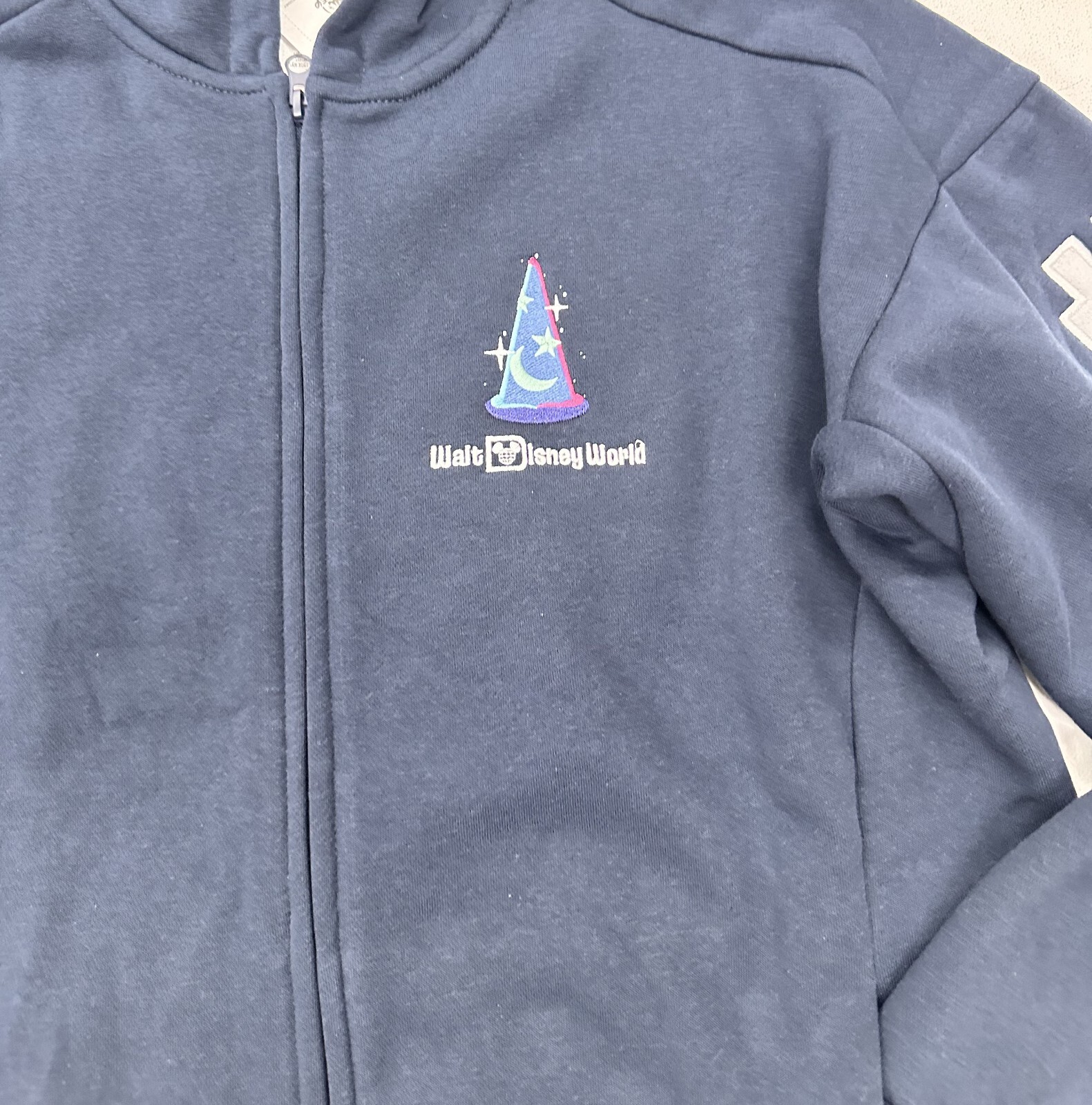 2025 Walt Disney World Sorcerer Mickey Navy Zip Hoodie Sweatshirt Adult NEW