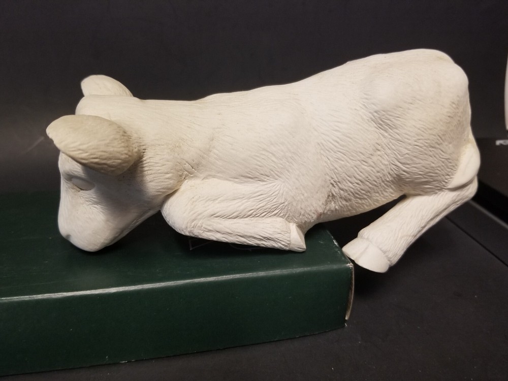 Unpainted Ceramic Bisqueware Cow Shelf Sitter