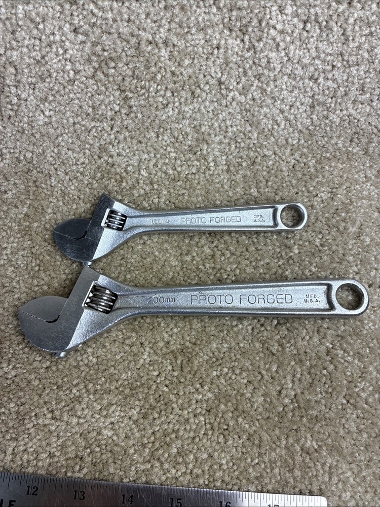 PROTO Professional 6” & 8” Adjustable Wrench Set Good Condition